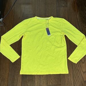 NWT Theory 38 day glow yellow long sleeve shirt M